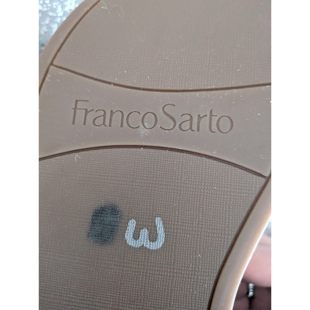 Franco Sarto Sandal Women's 7 M "Ozio" Black Faux Leather Platform Cork Coastal - Picture 8 of 10